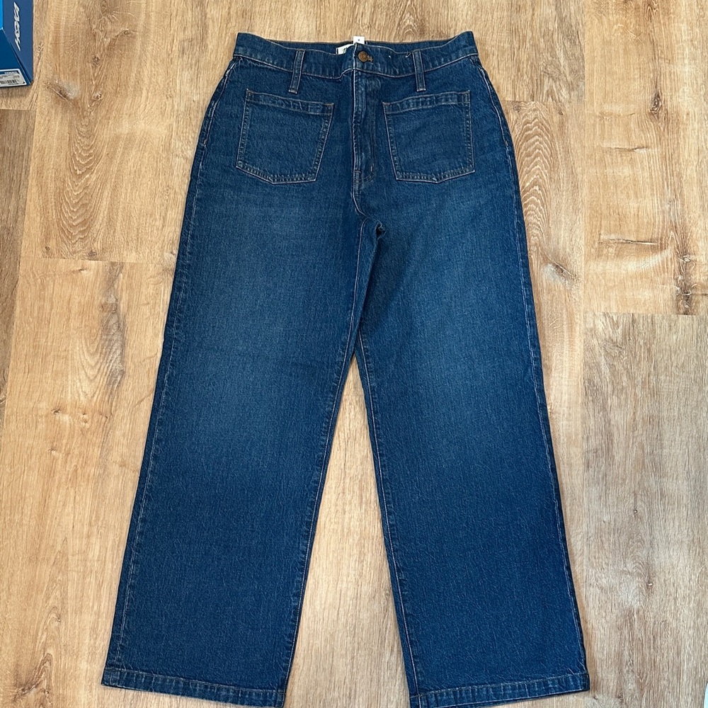 Madewell The Perfect Vintage Wide Leg Jean Patch Pocket in Caronia Wash